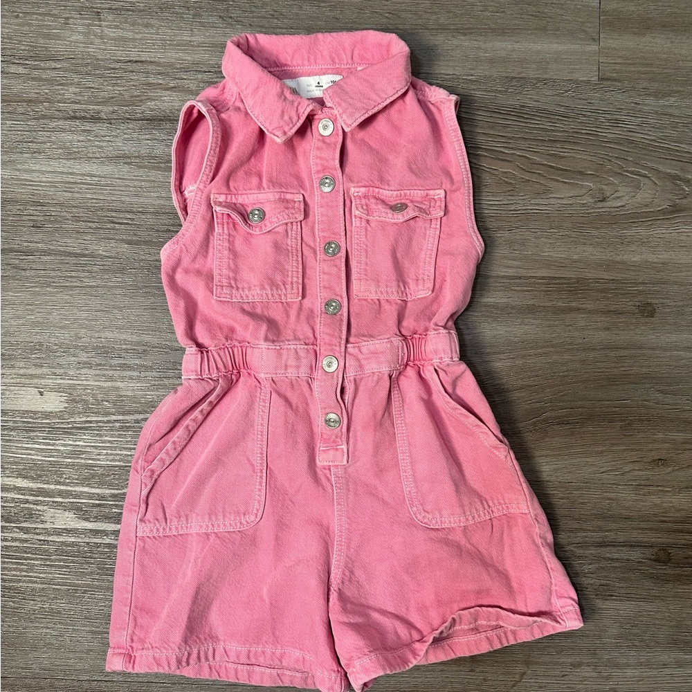 Zara girls denim jumpsuit-4